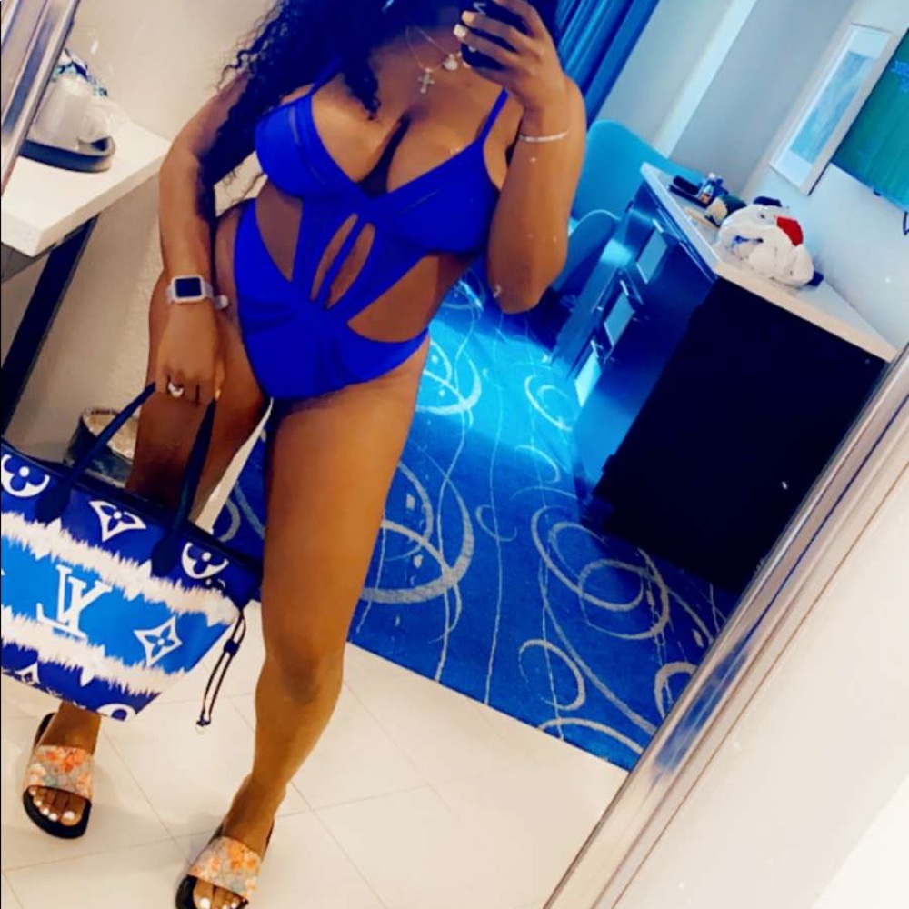 Royal blue one piece bathing suit brand New